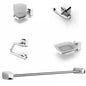 Ensemble accessoires Salle De Bain - En plastique chrome - 5 Pièces - SQES