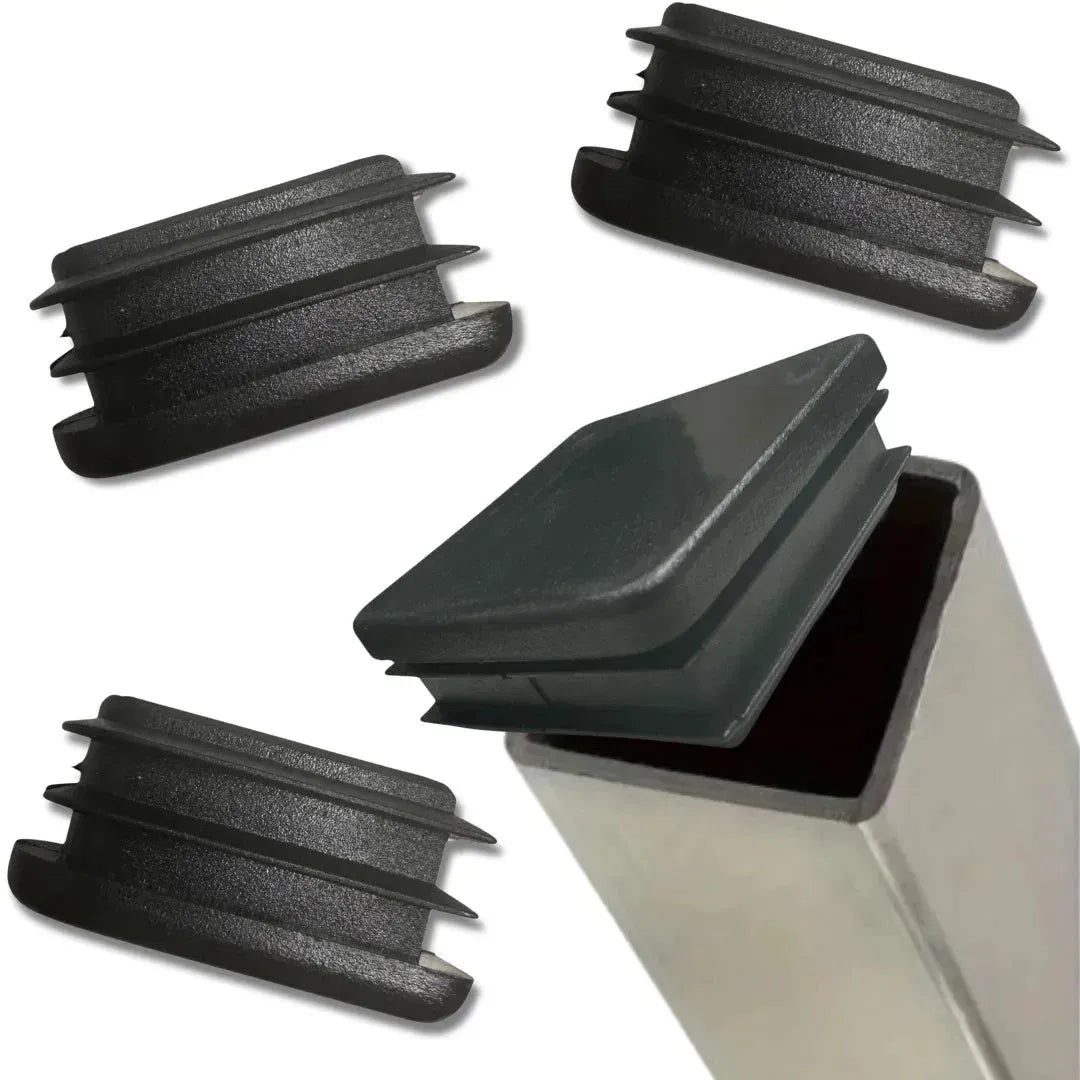 Embout Carré pour meuble - 20 bouchons tube 40mmx40mm NOIR - SQES