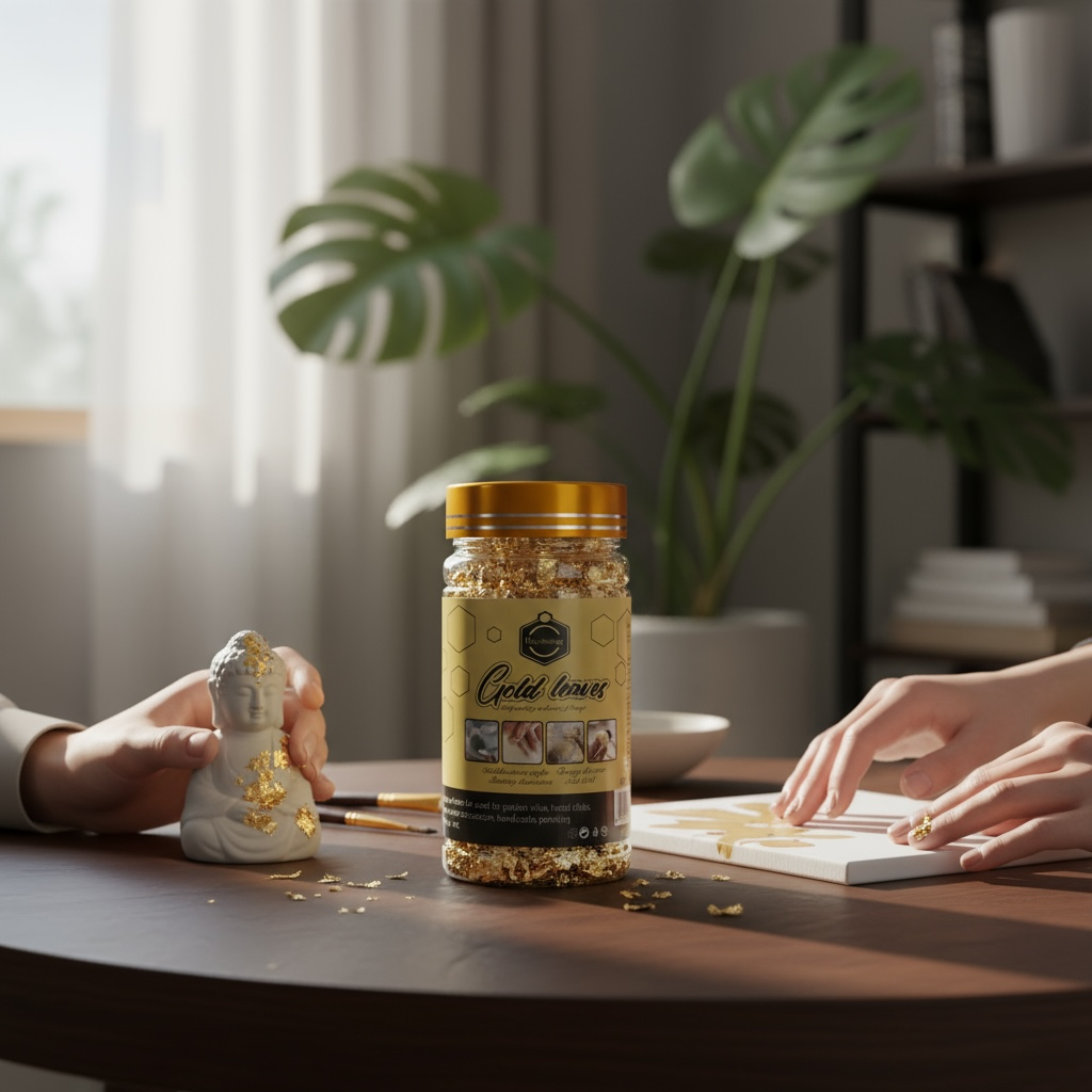 Flocons de Feuilles d'Or pour Artisanat, Peinture et Décoration Ongles