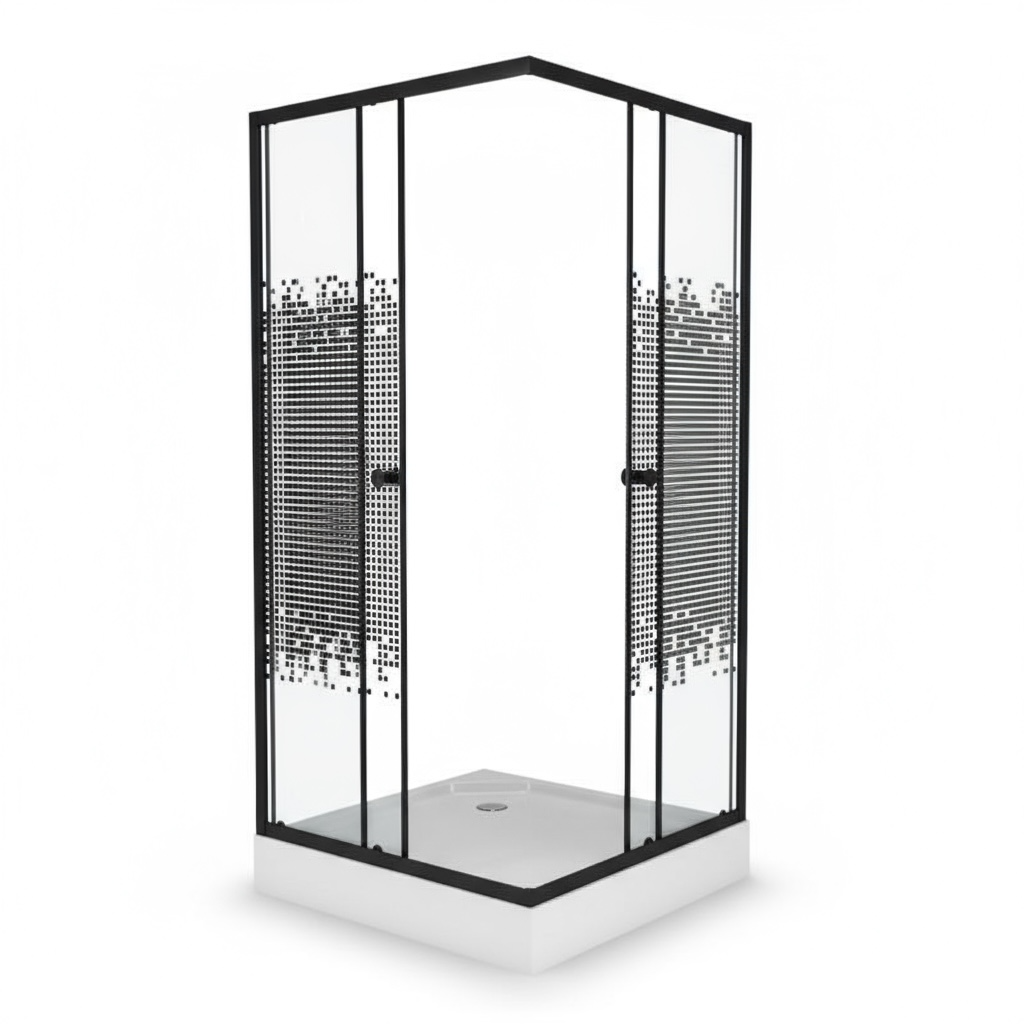 Cabine de douche carré 80/80/190 Noir