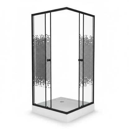 Cabine de douche carré 80/80/190 Noir