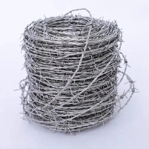 Fil Barbelé Galvanise Haute Protection Fil De Fer Barbelé, Clôture en Fil Galvanisé, Clôture en Fil De Fer Barbelé - 200m - SQES
