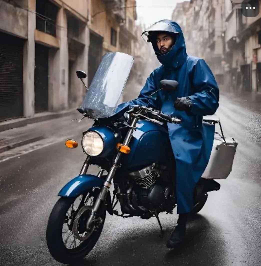 Manteau Imperméable Bleu Marine, Manteau de protection Anti Pluie XXL - SQES