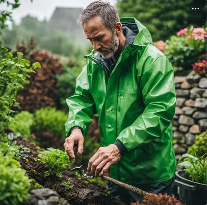 Manteau Imperméable Vert, Manteau de protection Anti Pluie XL - SQES