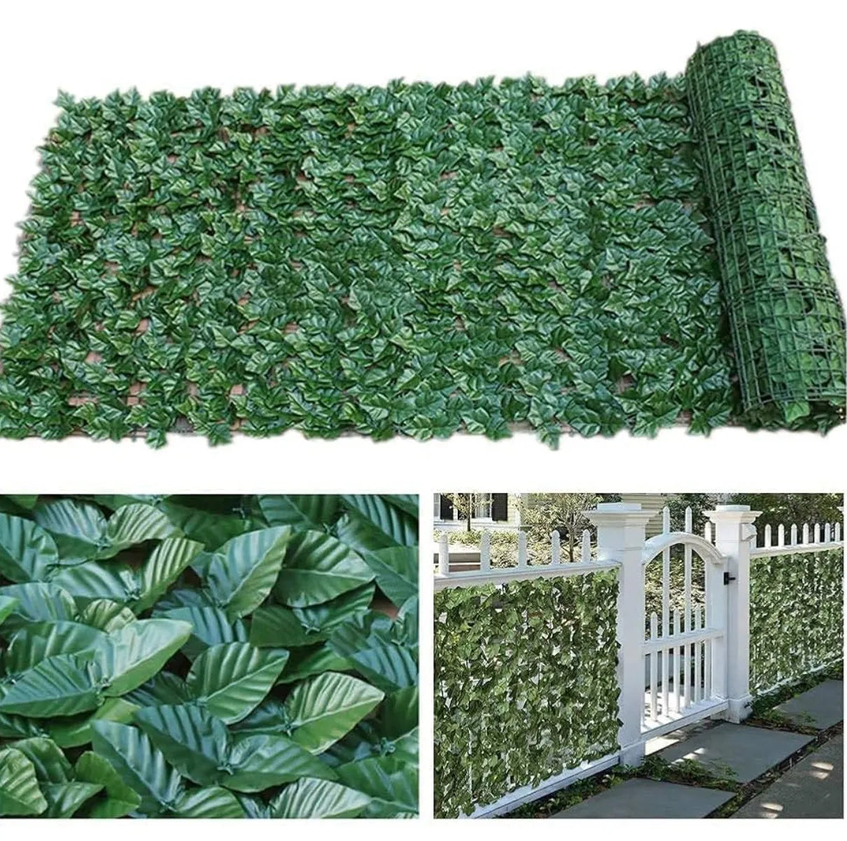 Clôture jardin, Brise vue végétal, Haie artificielle, vert 1mx3m - SQES