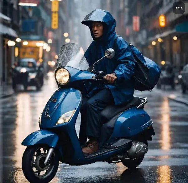Ensemble imperméable de pluie Veste + Pantalon, Bleu Marine, XXL - SQES