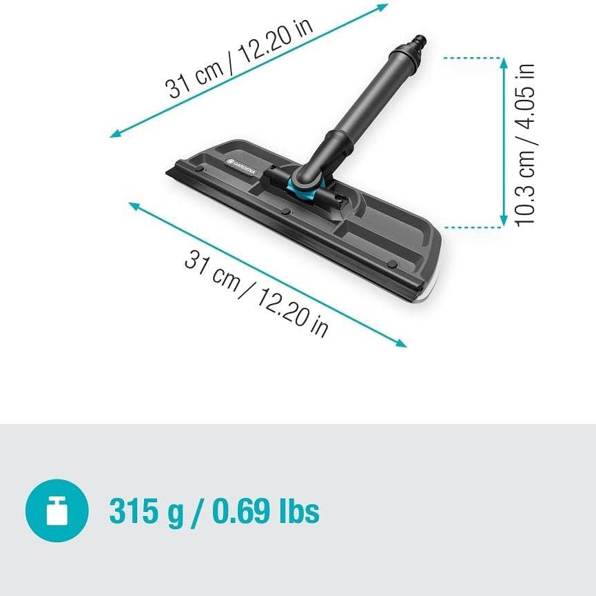 BALAI LAVE-VITRE AVEC RACLETTE ET MICROFIBRE CLEANSYSTEM GARDENA (18808-20)