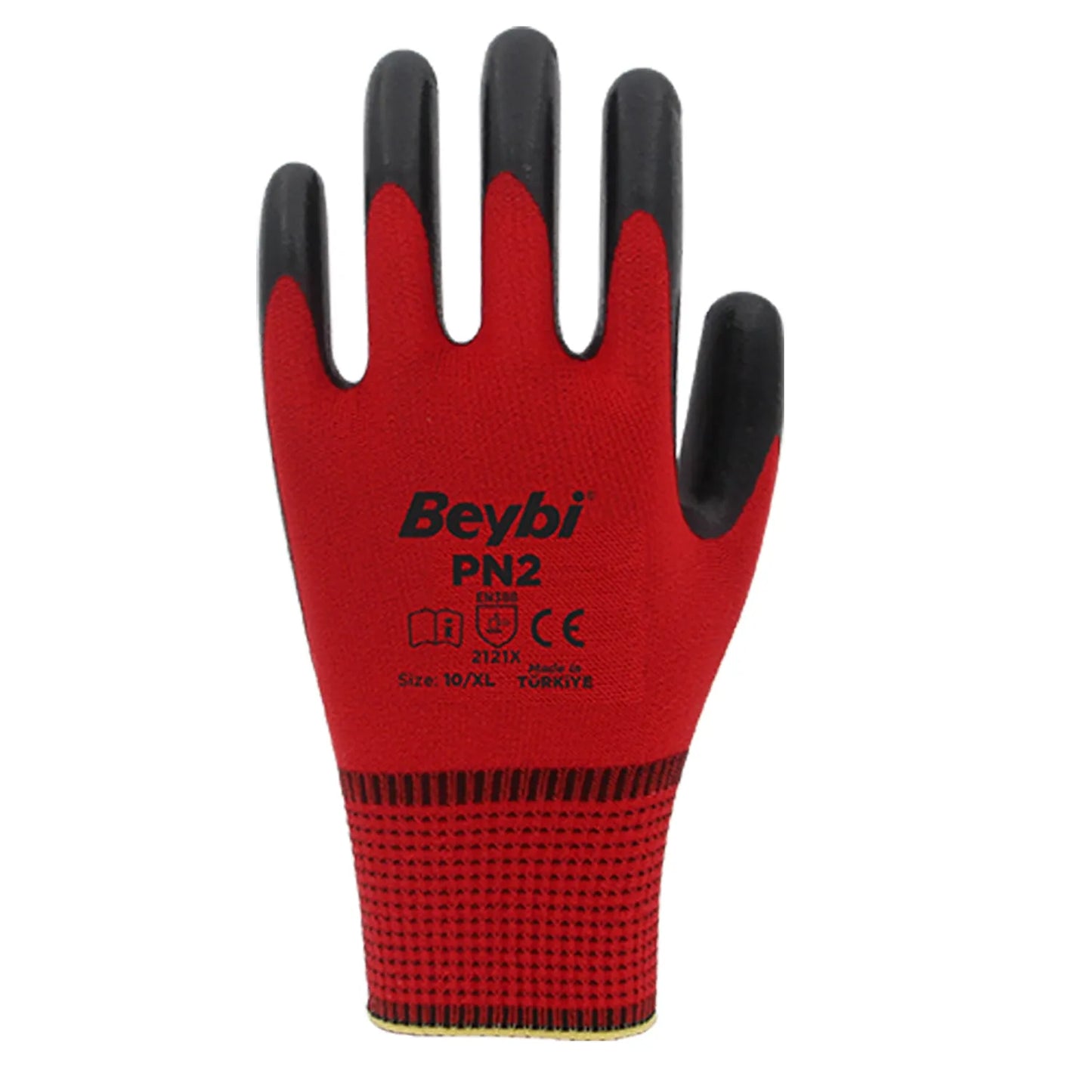 Gants de travail - Gants en nitrile ROUGE - Beybi - SQES