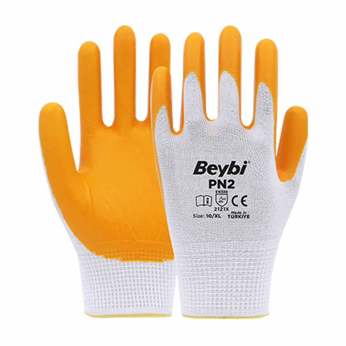 Gants de travail - Gants en nitrile JAUNE - Beybi - SQES