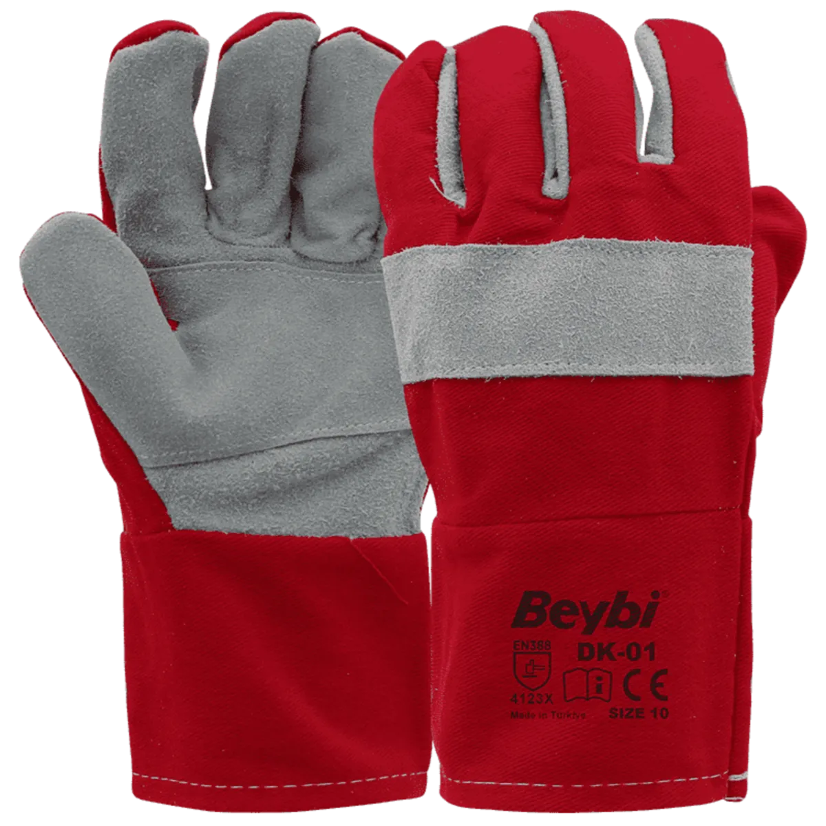 Gants de travail en tissue de coton renforcée de cuir - SQES