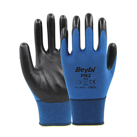 Gants de travail - Gants en nitrile BLEU - Beybi - SQES