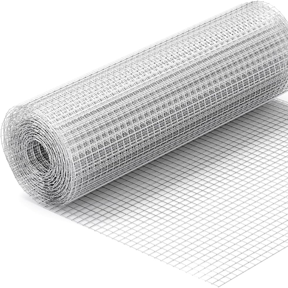 Grillage de Treillis Soudé Galvanisé Rouleau de 25 mètres – Maille rectangulaire 24x28 pour Jardin 
