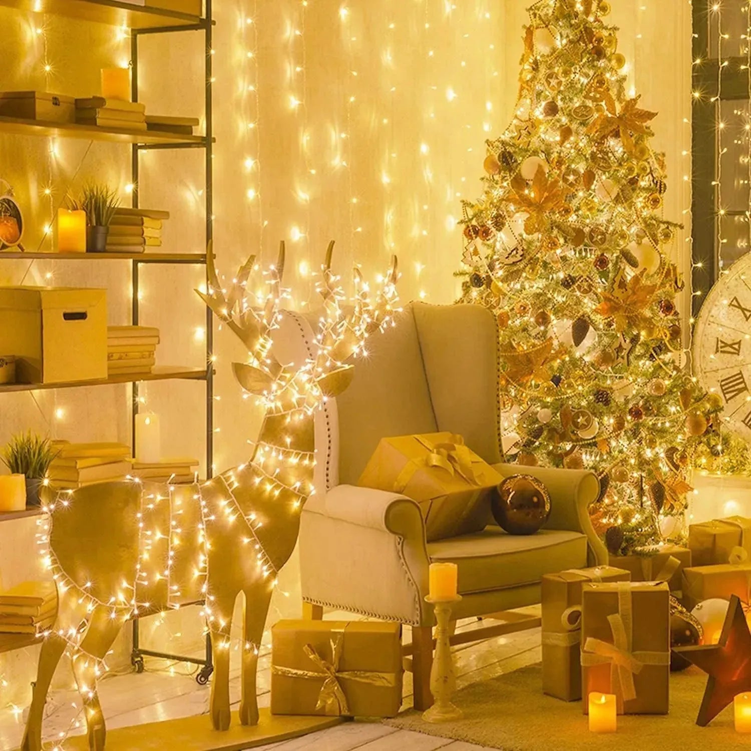 Guirlande De Fête Lumineuse Décorative - 20 M - Jaune - SQES