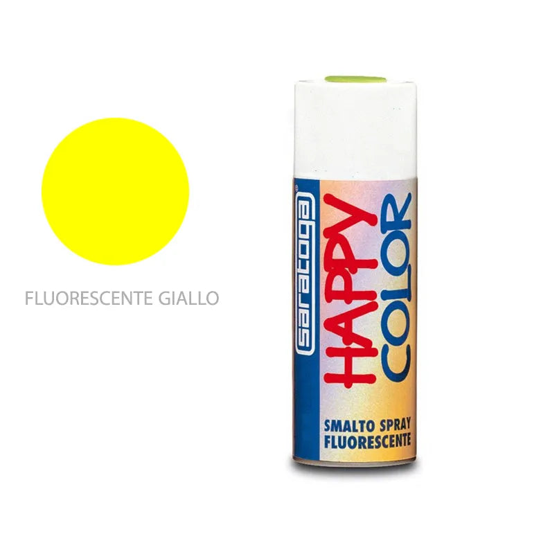 Peinture spray - Pompe retouche - Happy color - 400 ML FLUORESCENTE GIALLO SARATOGA - SQES