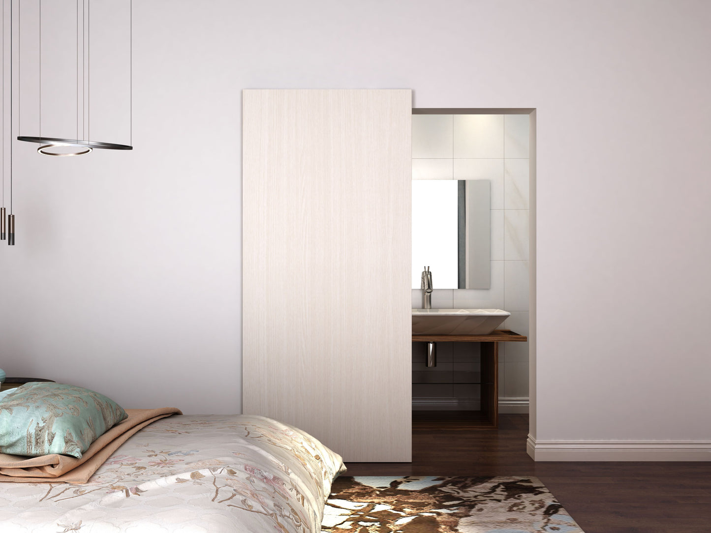 KIT Rail Porte Coulissante Invisible - Système Discret 180kg 40-50mm 1.5M