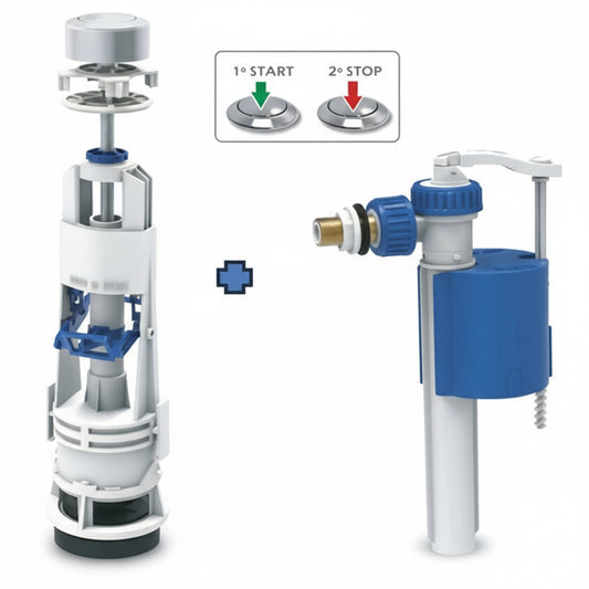 MECANISME CHASSE Avec Bouton Poussoir et Flotteur LATERAL 518 IDROLS