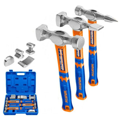 Ensemble Marteau Carrossier 7 Pièces - Outil Essentiel pour Réparation de Carrosserie - SQES