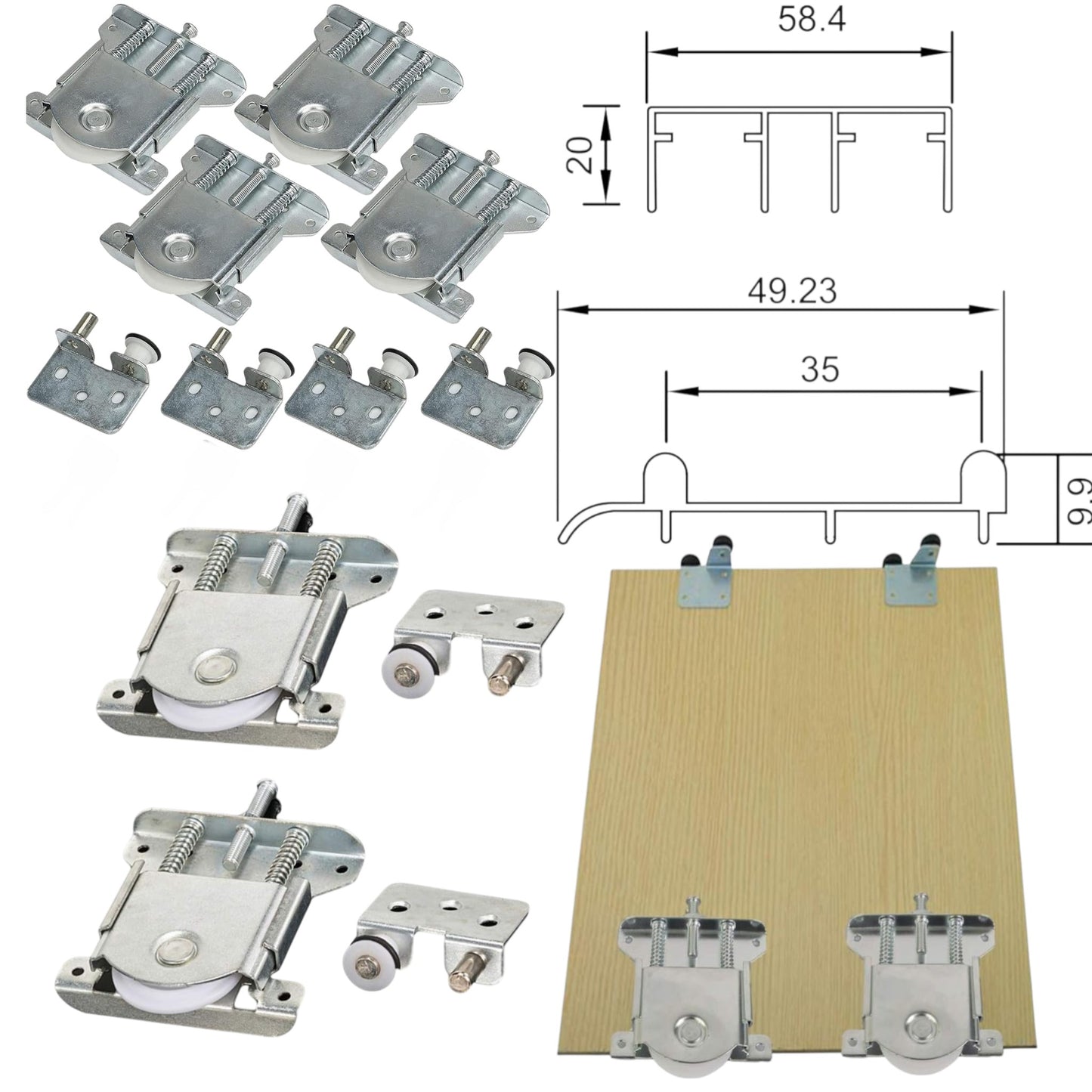 Kit Accessoires Dressing 2.5M avec Guide pour Armoire et Penderie