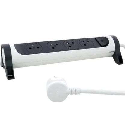 Rallonge multiprise avec bloc rotatif de 4 prises 2P+T Surface , interrupteur et cordon longueur 1,5m - SQES