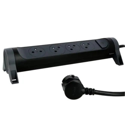 Rallonge multiprise avec bloc rotatif de 4 prises 2P+T Surface , interrupteur et cordon longueur 1,5m - SQES