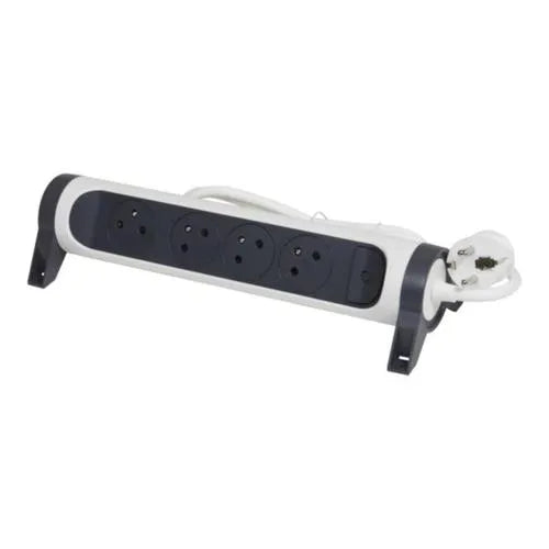 Rallonge multiprise avec bloc rotatif de 4 prises 2P+T Surface , interrupteur et cordon longueur 3m - SQES