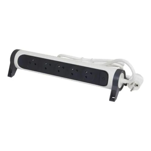 Rallonge multiprise avec bloc rotatif de 5 prises 2P+T Surface , interrupteur et cordon longueur 3m - SQES