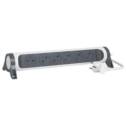 Rallonge multiprise avec bloc rotatif de 6 prises 2P+T Surface , interrupteur et cordon longueur 3m - SQES