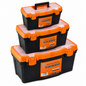 Lot de 3 boîtes à outils plastique ACEM 50 cm, 40,5 cm et 32 cm, rangement robuste pour bricolage et chantier, disponible chez SQES Tunisie.