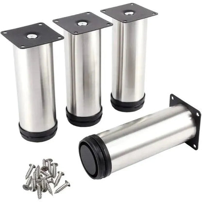 Lot de 4 Sabots de meuble - Pieds Armoire réglable - 10cm inoxydable - SQES