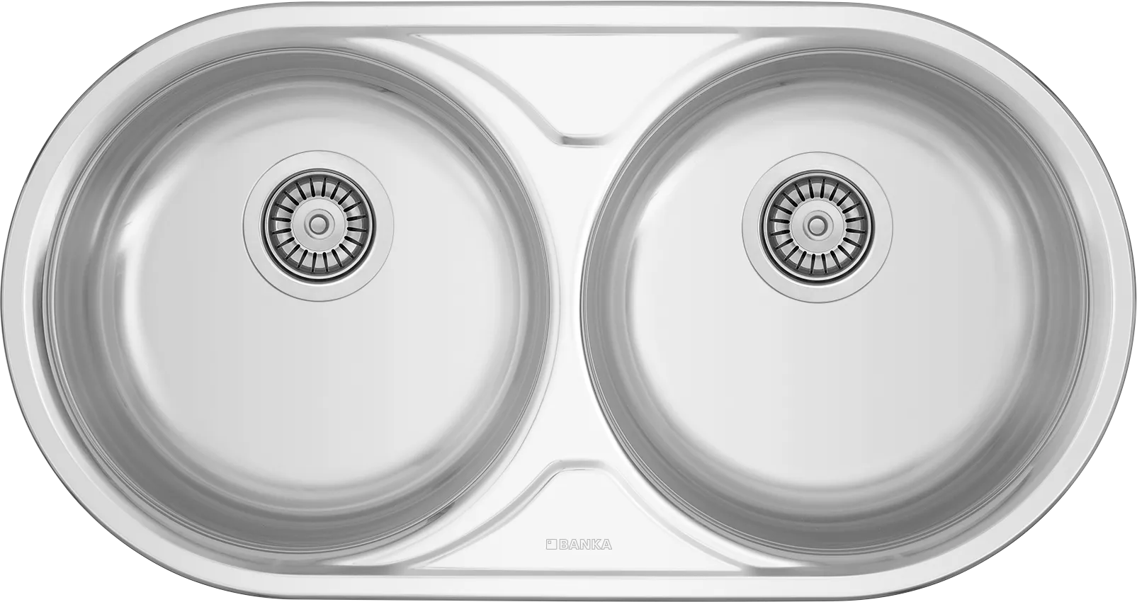 Evier Inox 85x45 cm - 2 Cuves Rondes Encastrables | Banka Sinks - SQES