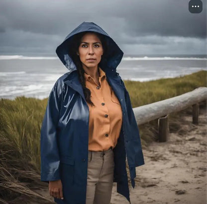 Manteau Imperméable Bleu Marine, Manteau de protection Anti Pluie XXL - SQES