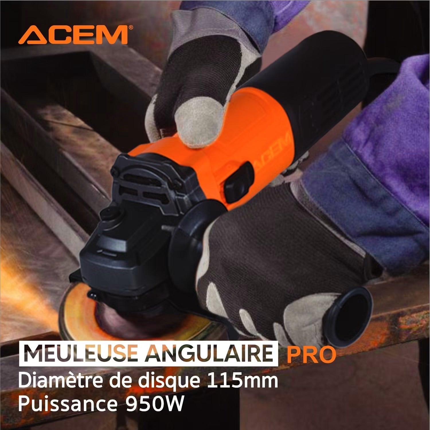Meuleuse Angulaire ACEM AG 115 P 1100W Disque 125mm M14 – SQES Ariana Menzah 8 Tunisie