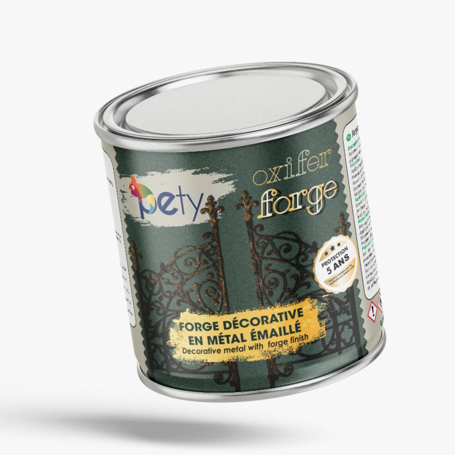 Oxifer Forge PETY 750ml finition gris – peinture métallique effet fer forgé, anticorrosion, satiné métallique

