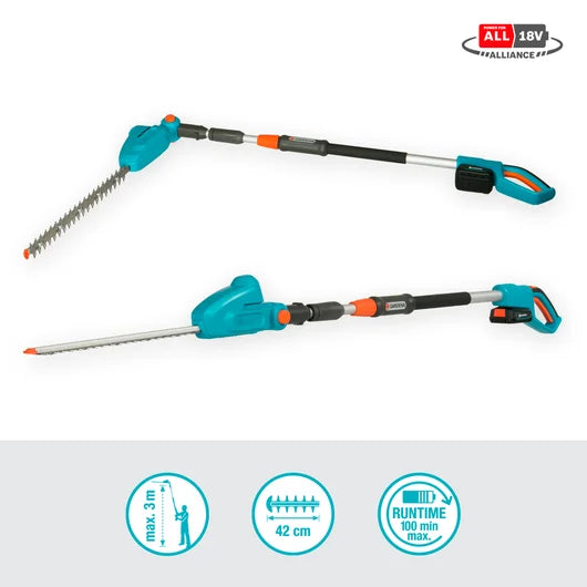 Taille-haie Télescopique THS 42/18V P4A Lame 42cm Batterie 2,5Ah Kit (14732-20) GARDENA