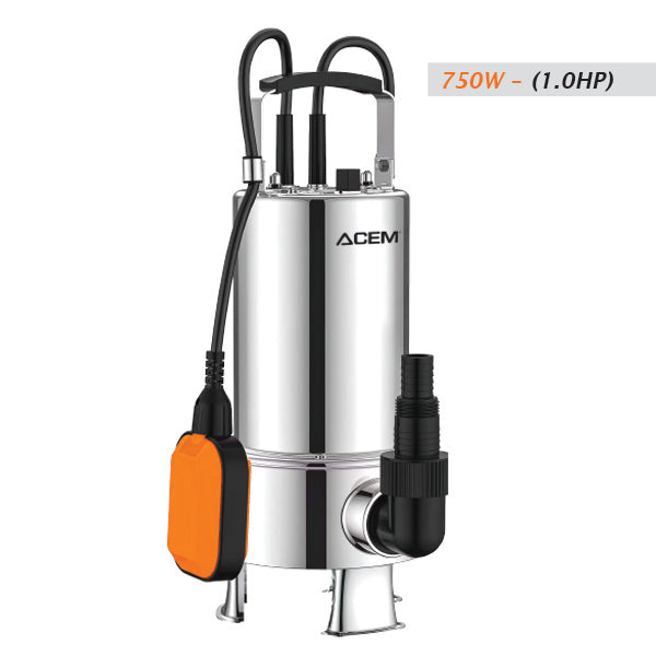 Pompe à Eau Vide Cave Immergée 1.0HP IP68 Inox ACEM IW 750MA-SW