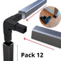 Connecteur de tube carrée 25mm 3 voies Noir - lot 12pcs - SQES