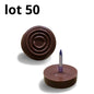 Patin glisseur à clouer diam 20 mm plastique - 50pcs Marron - SQES
