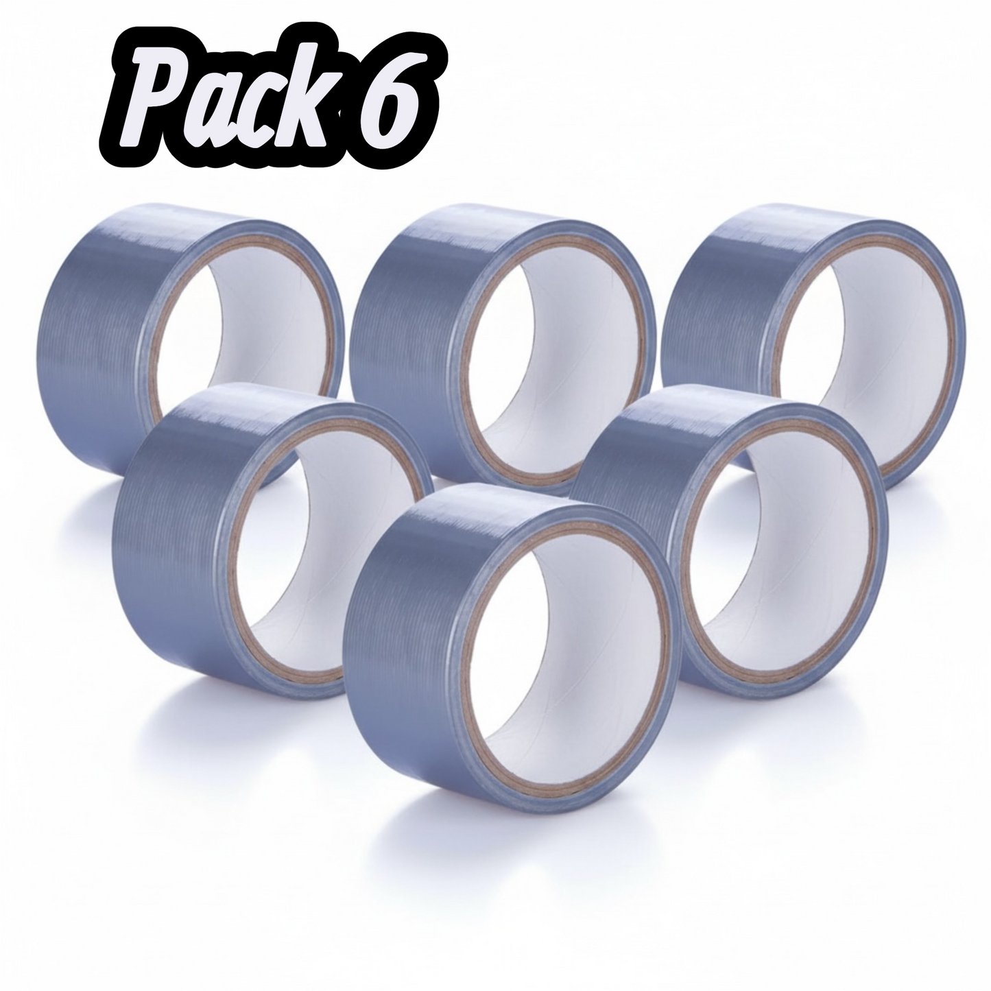 Ruban Adhésif Toilé Duct Tape Gris 10m x 5cm - Lot 6pcs