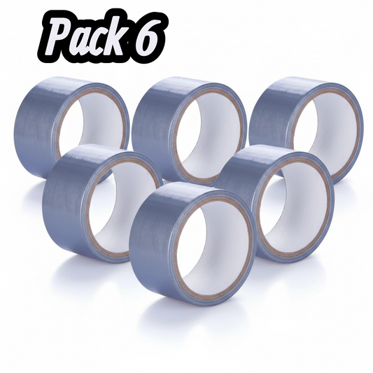 Ruban Adhésif Toilé Duct Tape Gris 10m x 5cm - Lot 6pcs