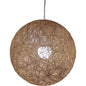 Plafonnier en Rotin Naturel MARRON - Lustre rond en Forme de globe Ø28 - SQES