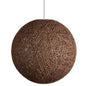 Plafonnier en Rotin Naturel MARRON - Lustre rond en forme de globe Ø40 - SQES