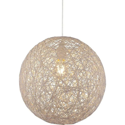 Lustre rond en forme de globe Ø38 -Plafonnier en Rotin Naturel - SQES