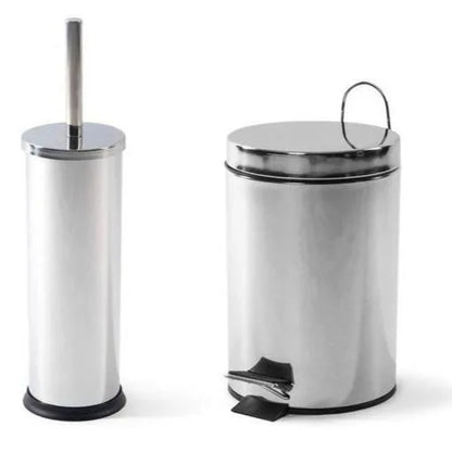 Poubelle avec pedale 3l - brosse wc - Inox - SQES