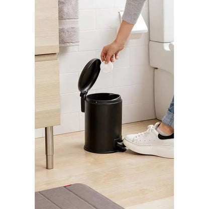 Poubelle avec Pédale 3l + brosse WC - Noir - SQES