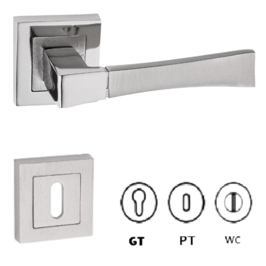 Poignée de porte satiné + Rosace LALE