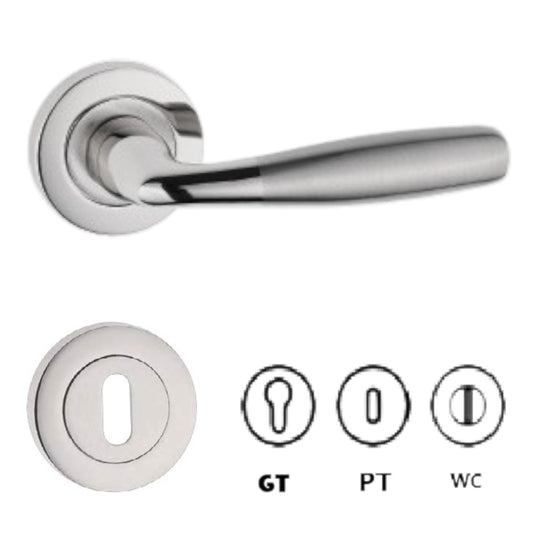 Poignée de porte satiné + Rosace TUNA