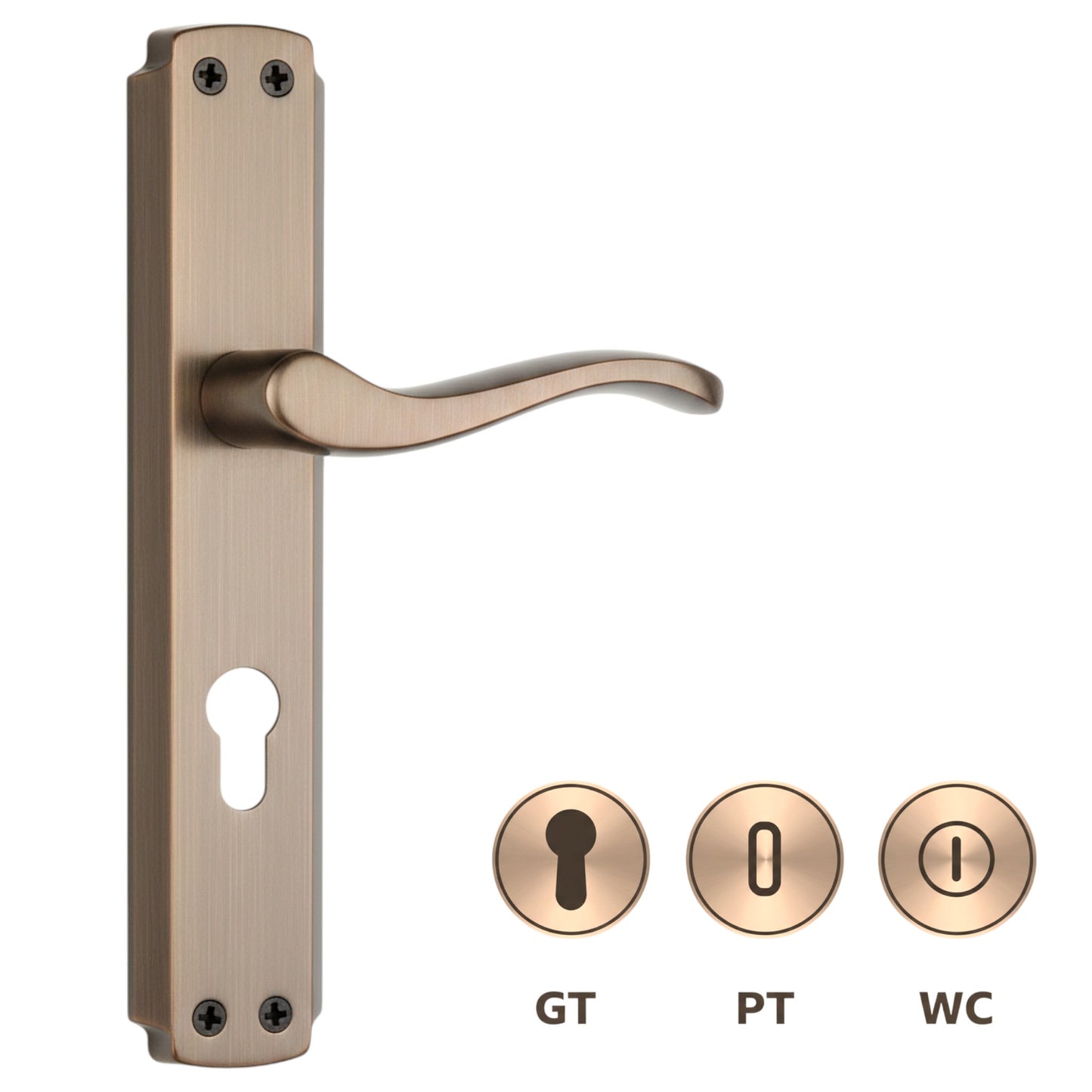 Rive bloc Poignée de porte KOBRA Bronze