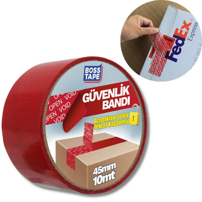 Ruban à usage unique OPEN VOID, Adhésif de Sécurité Inviolable ROUGE BOSS TAPE - SQES