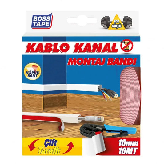 Ruban double face pour moulure de câble 10mmx10mt , BOSS TAPE - SQES