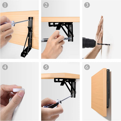 Support etagère Pliante Noir – Pack de 2 Consoles - 35 CM